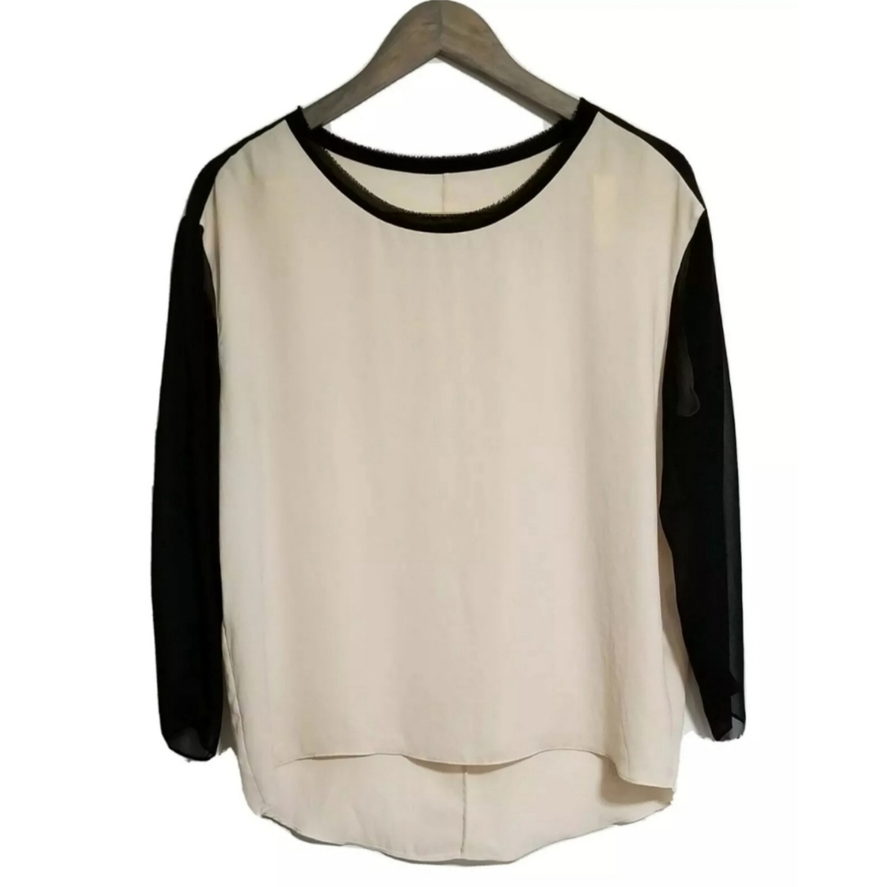 Rag & Bone Sheer Chiffon Blouse Ringer Top Shirt - Gem